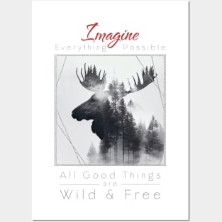 Moose Nature Outdoor Imagine Wild Free Posters and Art